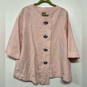 Niche Nilgun Derman Pink Linen Blend Lagenlook Tunic Top Size Medium